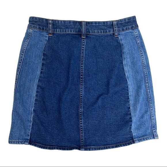 Madewell Two Tone Panel blue Jean Skirt size 28 - Picture 7 of 10